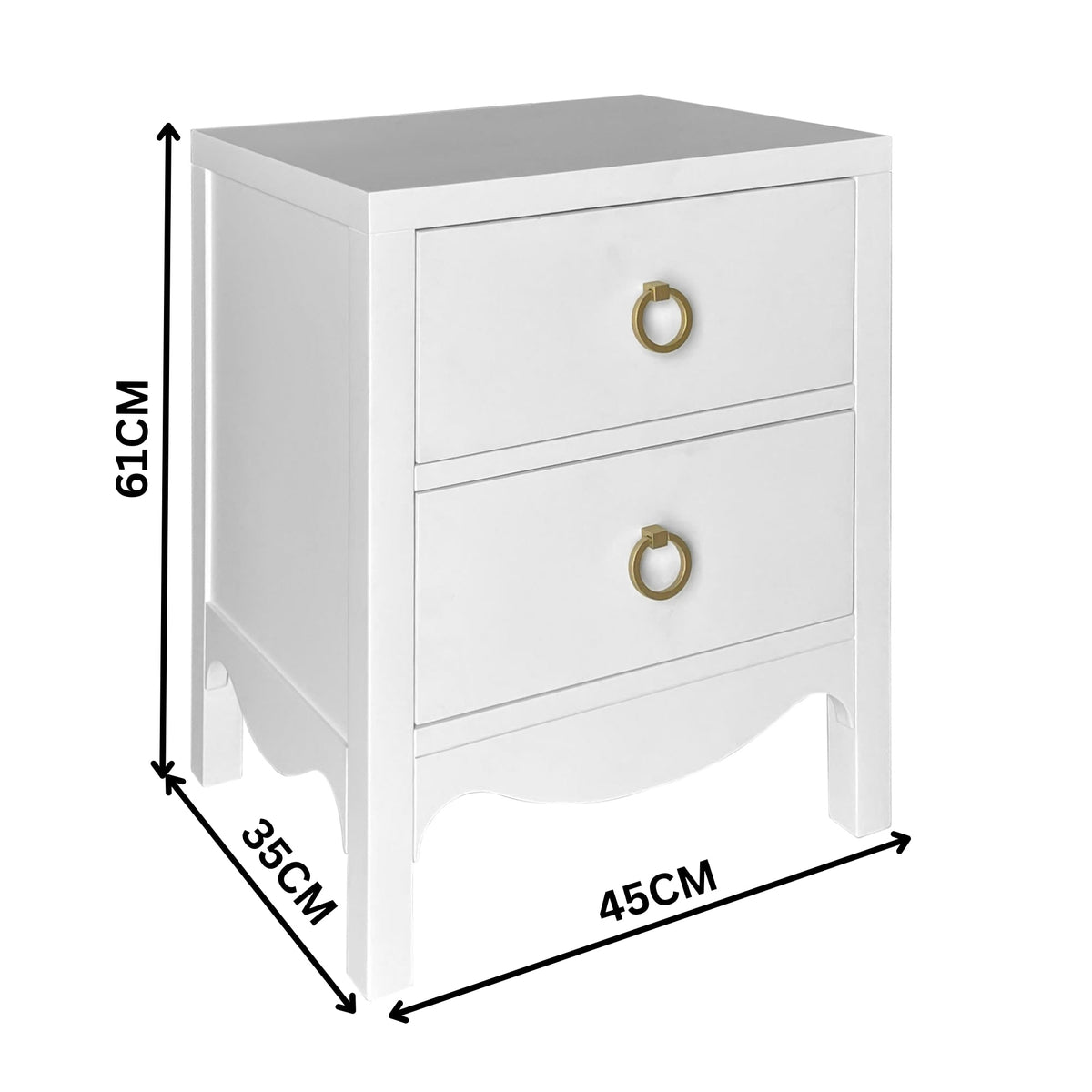 Andes Bedside Table White