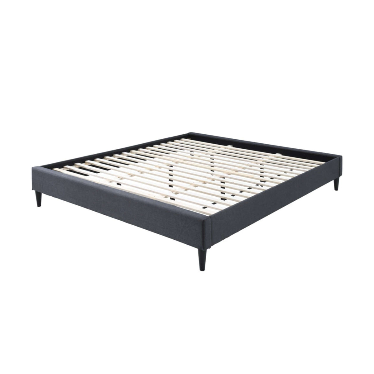 Arte Bed Frame Fabric Mattress Platform Base Mid Grey King