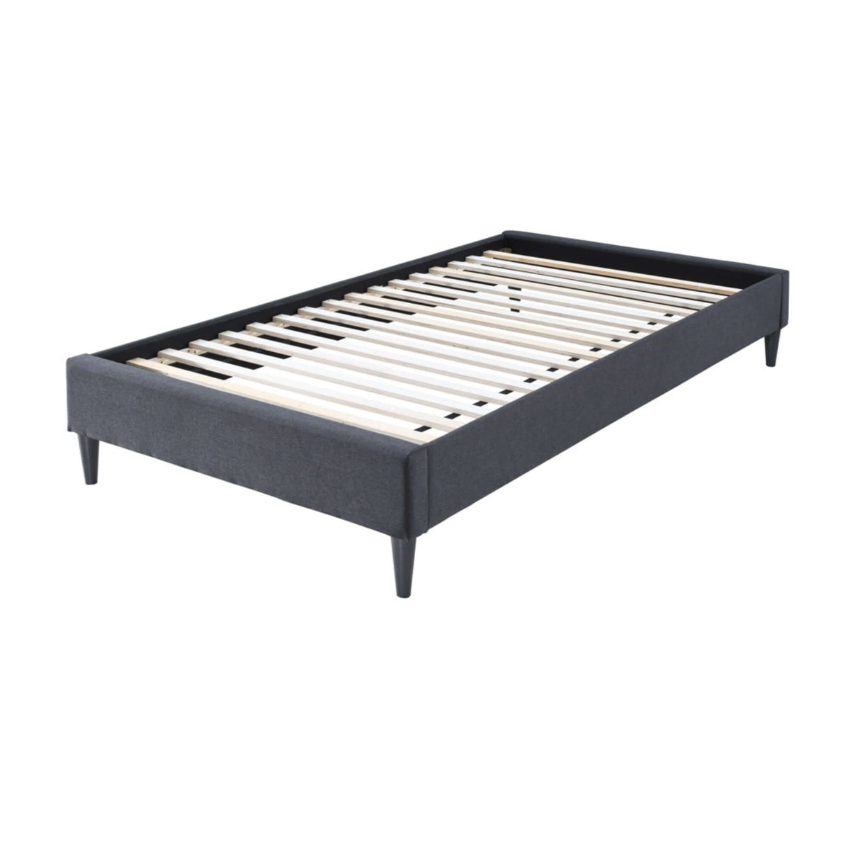 Arte Bed Frame Fabric Mattress Platform Base Mid Grey Single