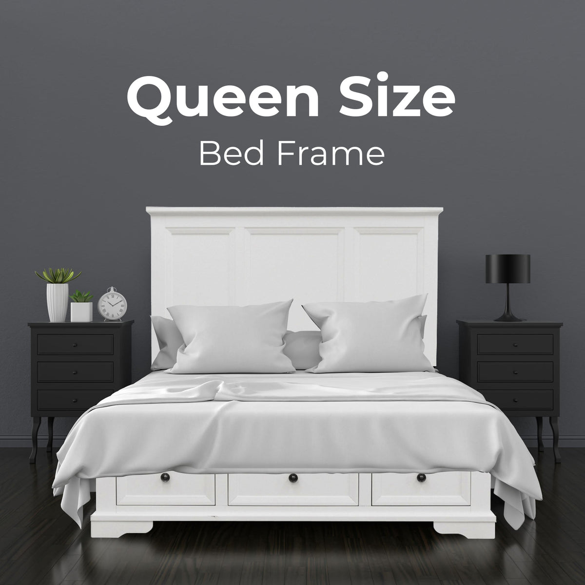Celosia 5pc Bed Frame Bedside Dresser Suite Queen