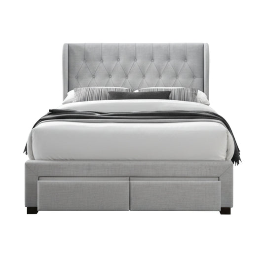 Chelsea Double Bed Frame Storage Drawer Stone Grey
