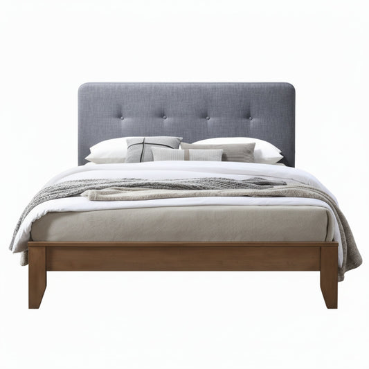 Dallas Double Bed Frame with USB Port Headboard Dark Grey