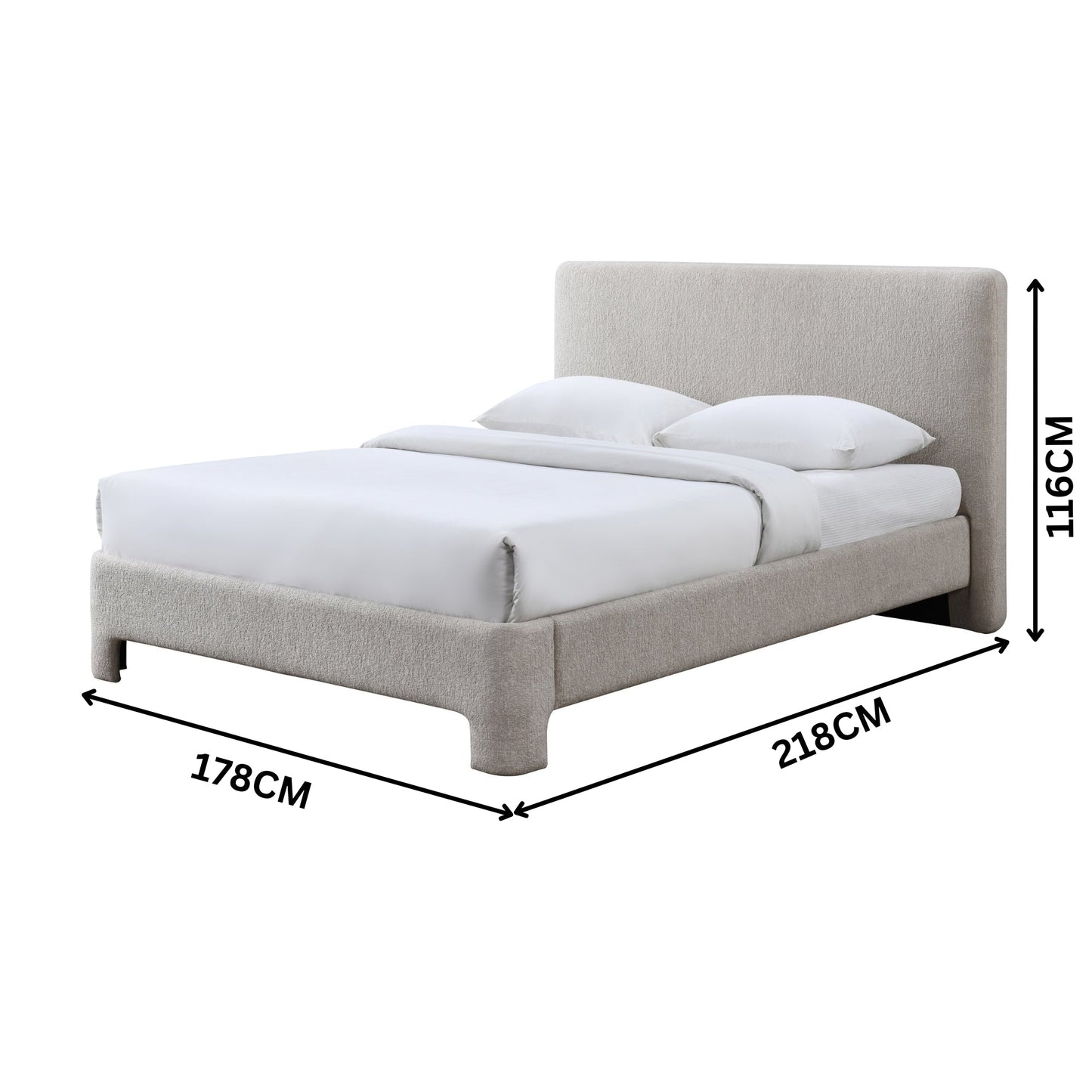 Finley Queen Bed Frame Stone Grey