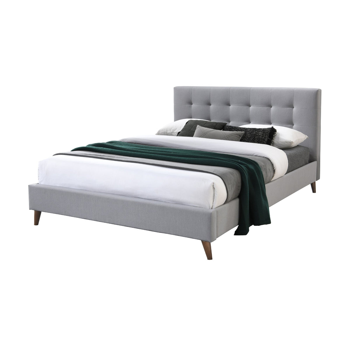 Janice Queen Bed Frame Fabric Grey