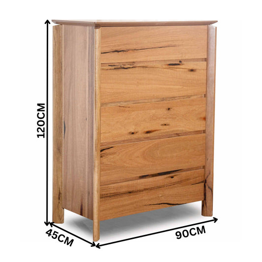 Japon Tallboy 5 Drawer Cabinet Storage Natural