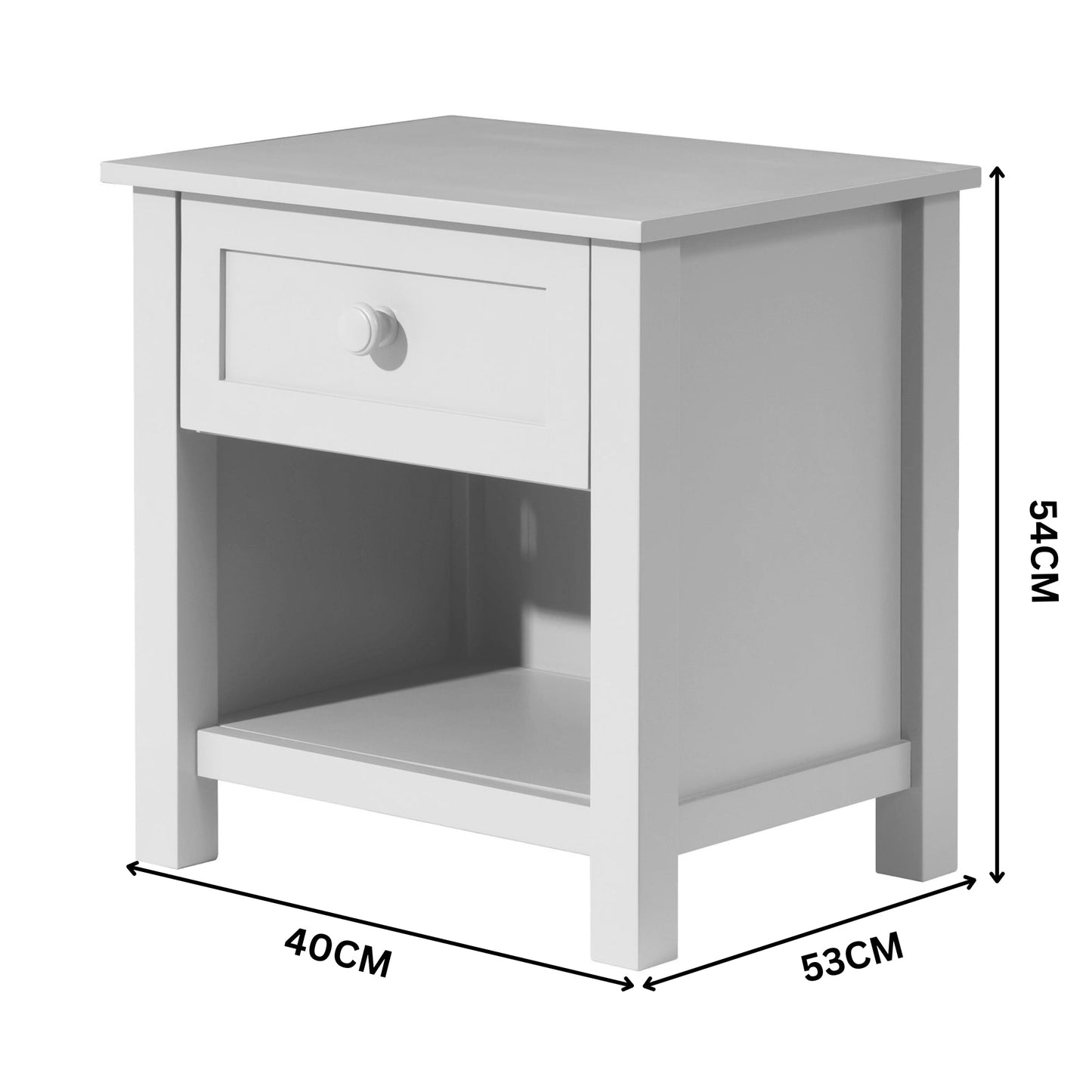 Jessica 4pc Double Bedroom Set Bed Frame Bedside Tallboy White