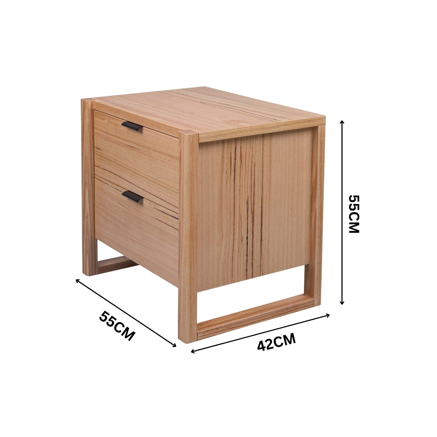 Jindy 4pc Set King Bed Frame Bedside Table Tallboy Natural Oak