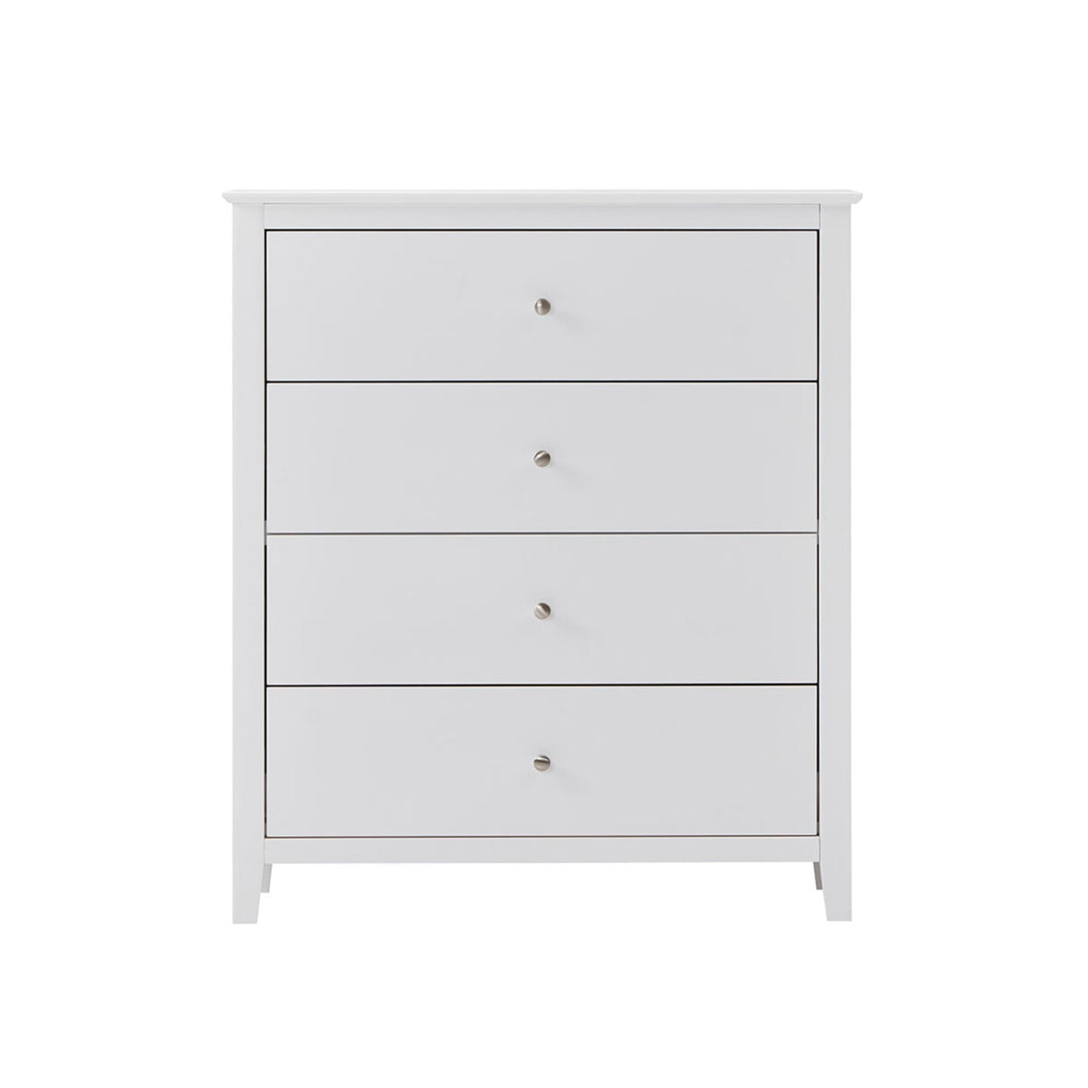 Luna 4pc Set Double Bed Frame Bedside Tallboy White