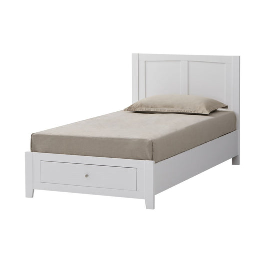 Luna 4pc Set King Bed Frame Bedside Tallboy White