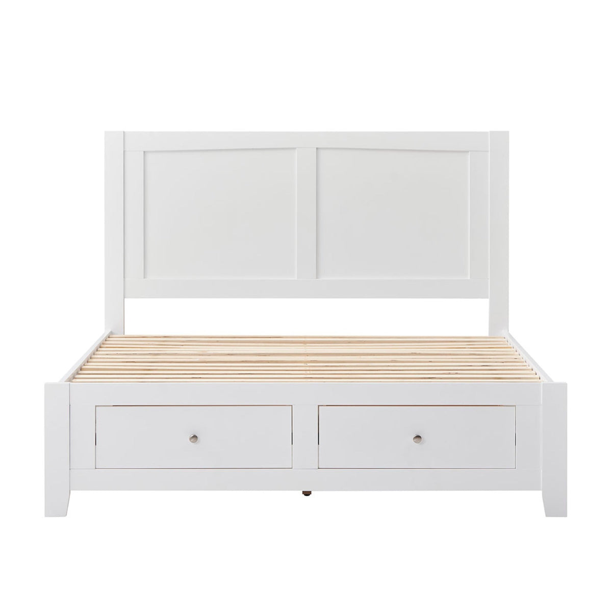 Luna Queen Bed Frame Storage Drawer White