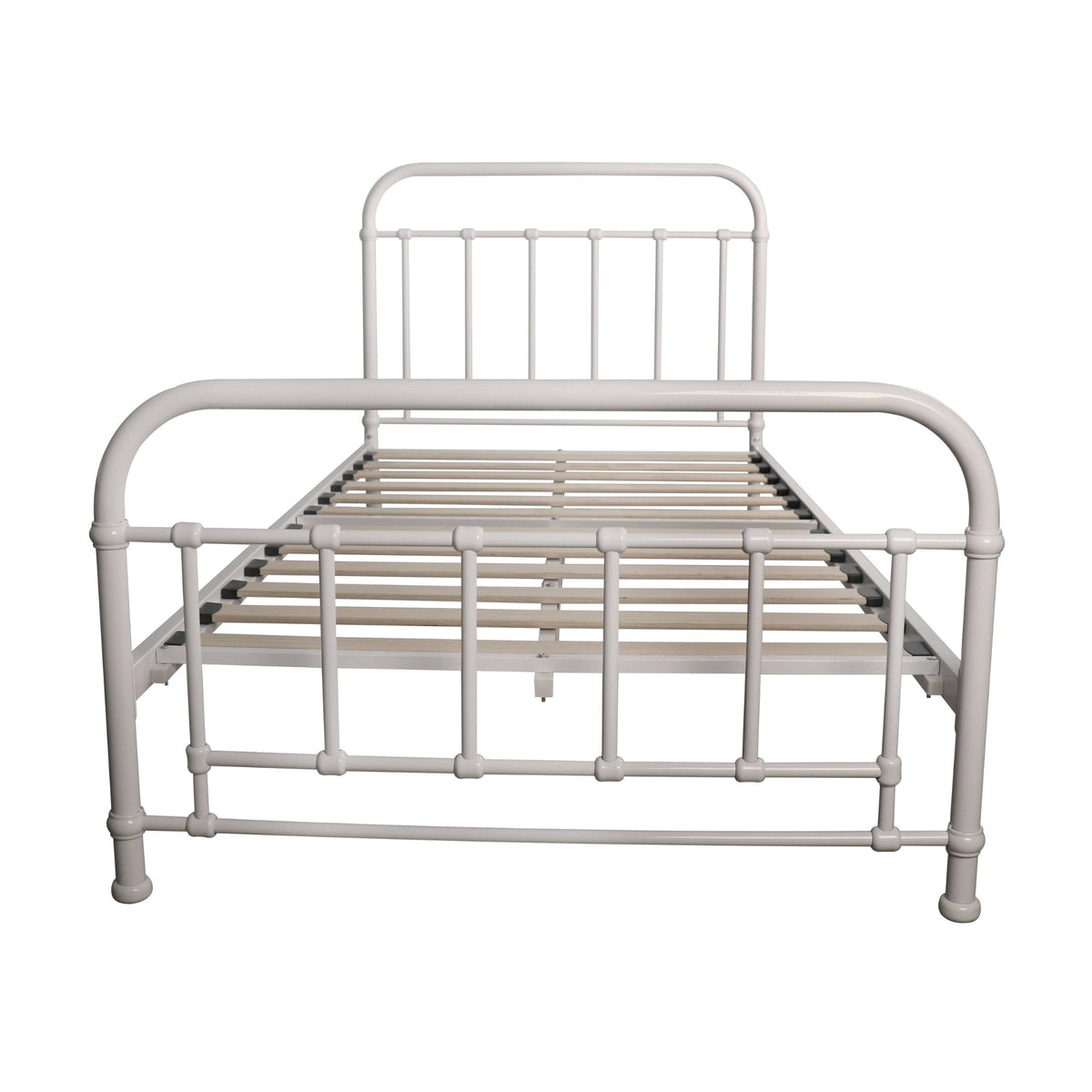 Metallica Metal Bed Frame Single White