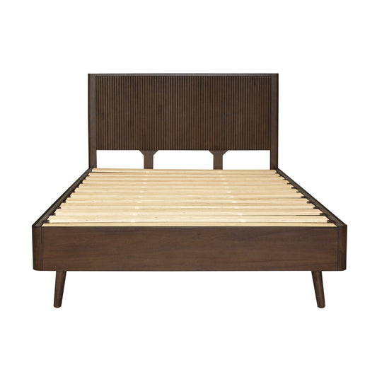 Milo Queen Bed Solid Hardwood Frame Walnut