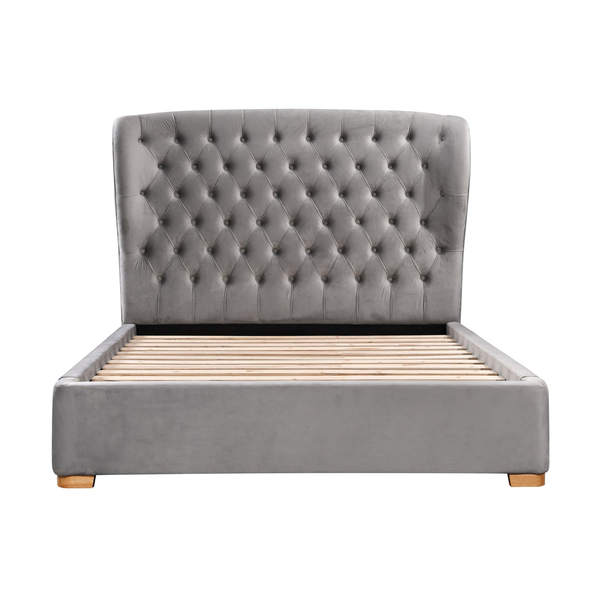 Raina Fabric Double Bed Frame Silver Grey