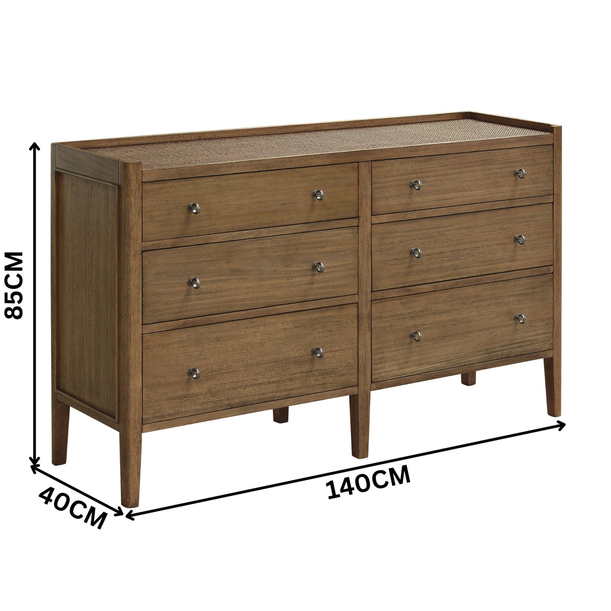 Savannah Dresser 6 Drawer Natural