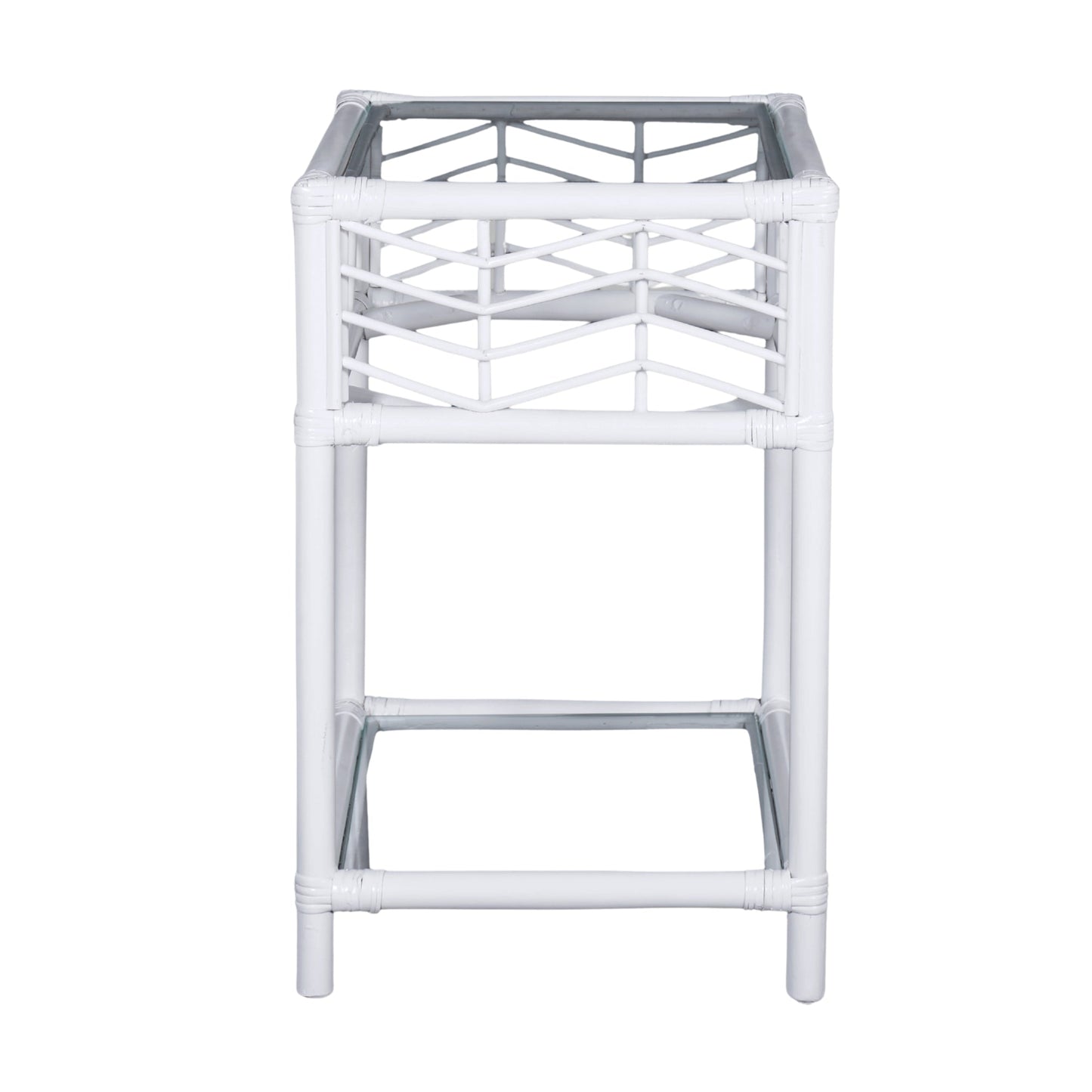 Sunny Rattan Cane Bedside Table White