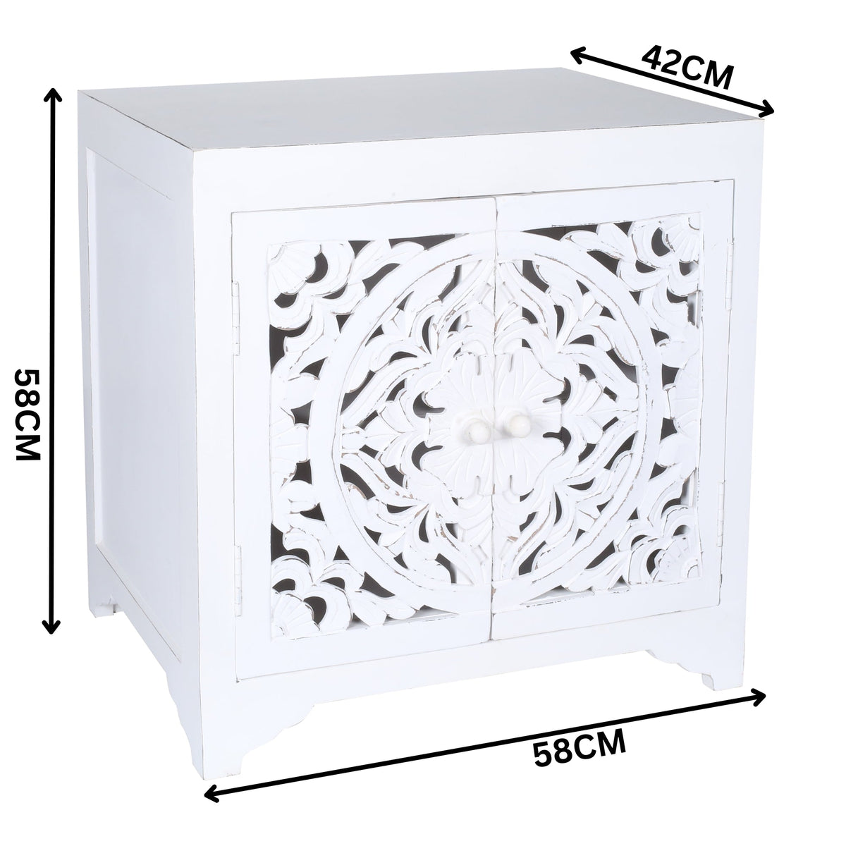 Surya Bedside Table White