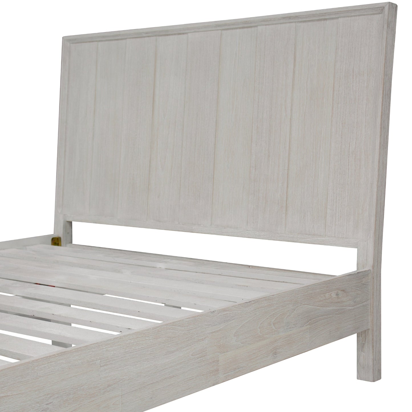 The Croft King Bed Frame Acacia Timber Frame White Washed