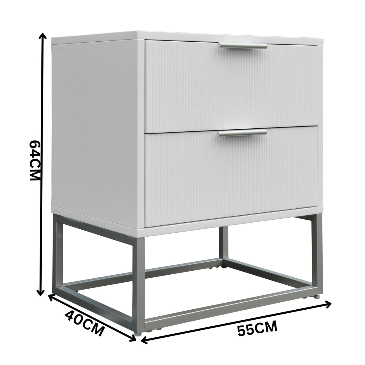 Wavey Bedside Table White