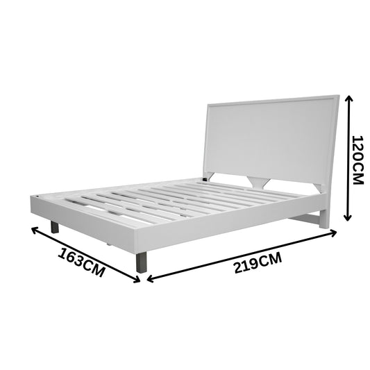 Wavey Queen Bed Frame White