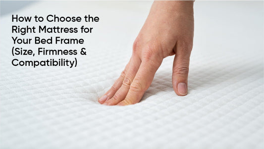Hand pressing mattress surface guide to choosing the right mattress for your bed frame
