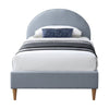 Alix King Single Bed Frame Velvet Fabric Blue