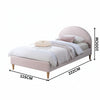 Alix King Single Bed Frame Velvet Fabric Pink