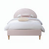 Alix King Single Bed Frame Velvet Fabric Pink