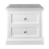 Andes Bedside Table Marble Top White