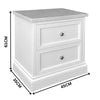 Andes Bedside Table Marble Top White