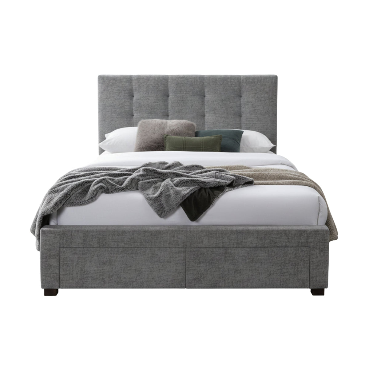 Anko Box Frame Anko Fabric Double Bed Frame Storage Drawer Grey – Wowbeds
