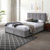 Anko Fabric Double Bed Frame Storage Drawer Grey
