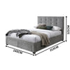 Anko Fabric Double Bed Frame Storage Drawer Grey