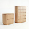 Arushi 4pc King Bedroom Set Bed Frame Tallboy Bedside Table Natural