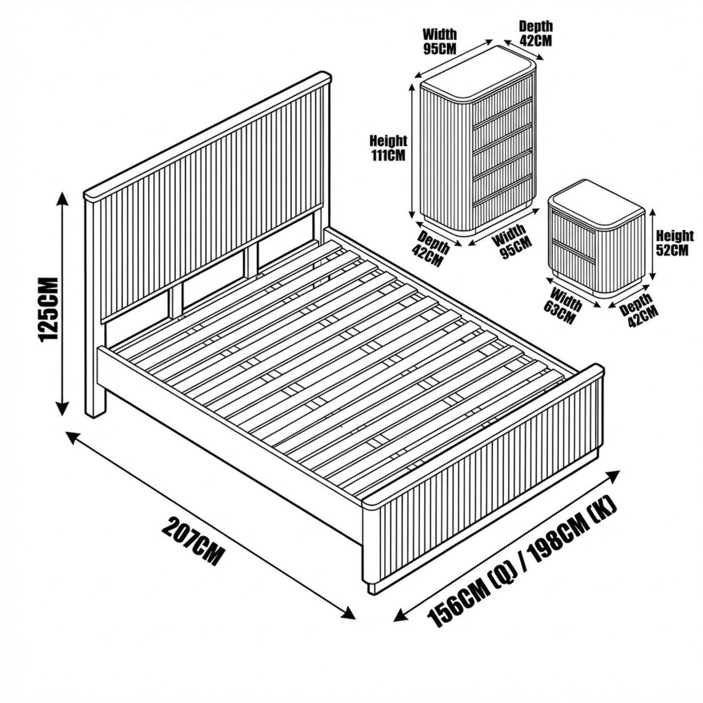 Arushi King Bed Frame Natural