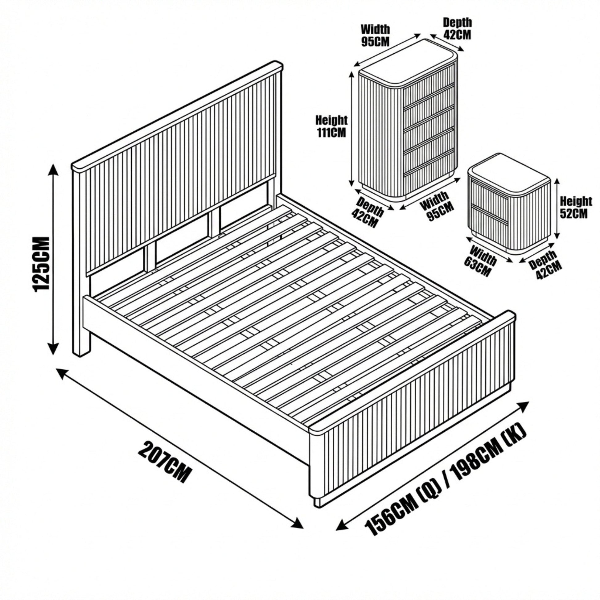 Arushi King Bed Frame Natural