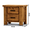 Camdenville Bedside Table Solid Pine Frame Oak