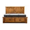 Camdenville Queen Bed Frame Storage Drawer Solid Pine Frame Oak
