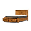 Camdenville Queen Bed Frame Storage Drawer Solid Pine Frame Oak