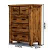 Camdenville Tallboy Chest of Drawer Solid Pine Frame Oak