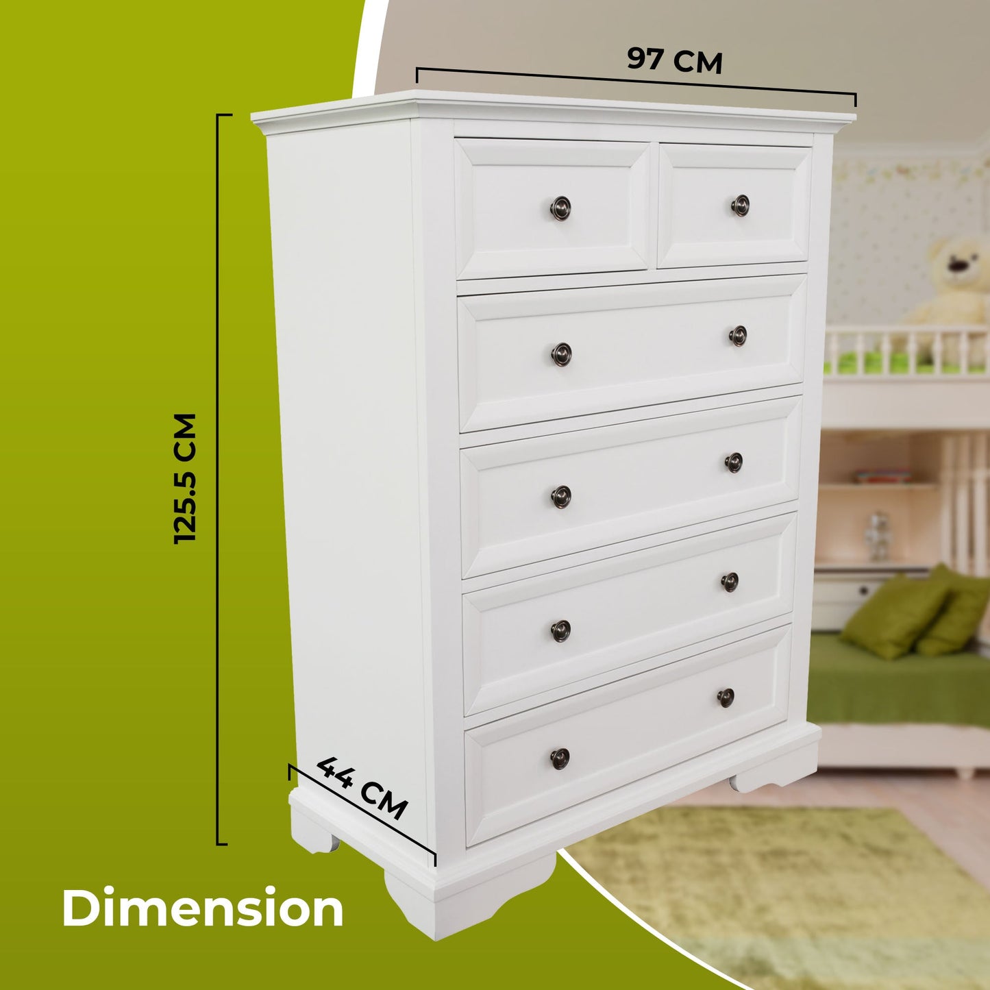 Celosia 4pc Bed Frame Bedside Tallboy Suite King 