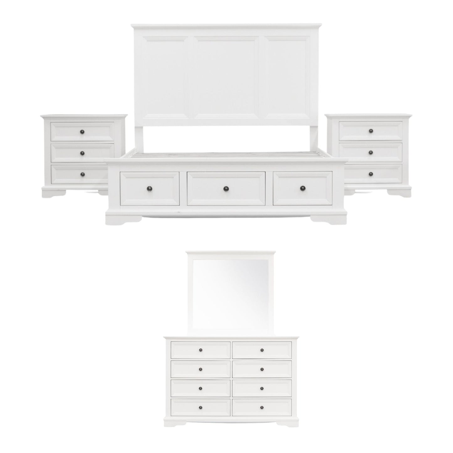 Celosia 5pc Bed Frame Bedside Dresser Suite King 