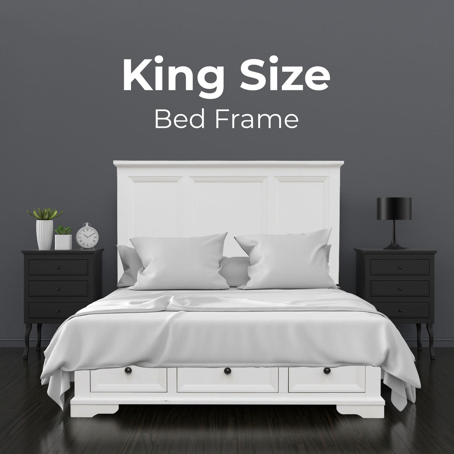 Celosia 5pc Bed Frame Bedside Dresser Suite King 
