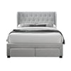 Chelsea Double Bed Frame Storage Drawer Stone Grey