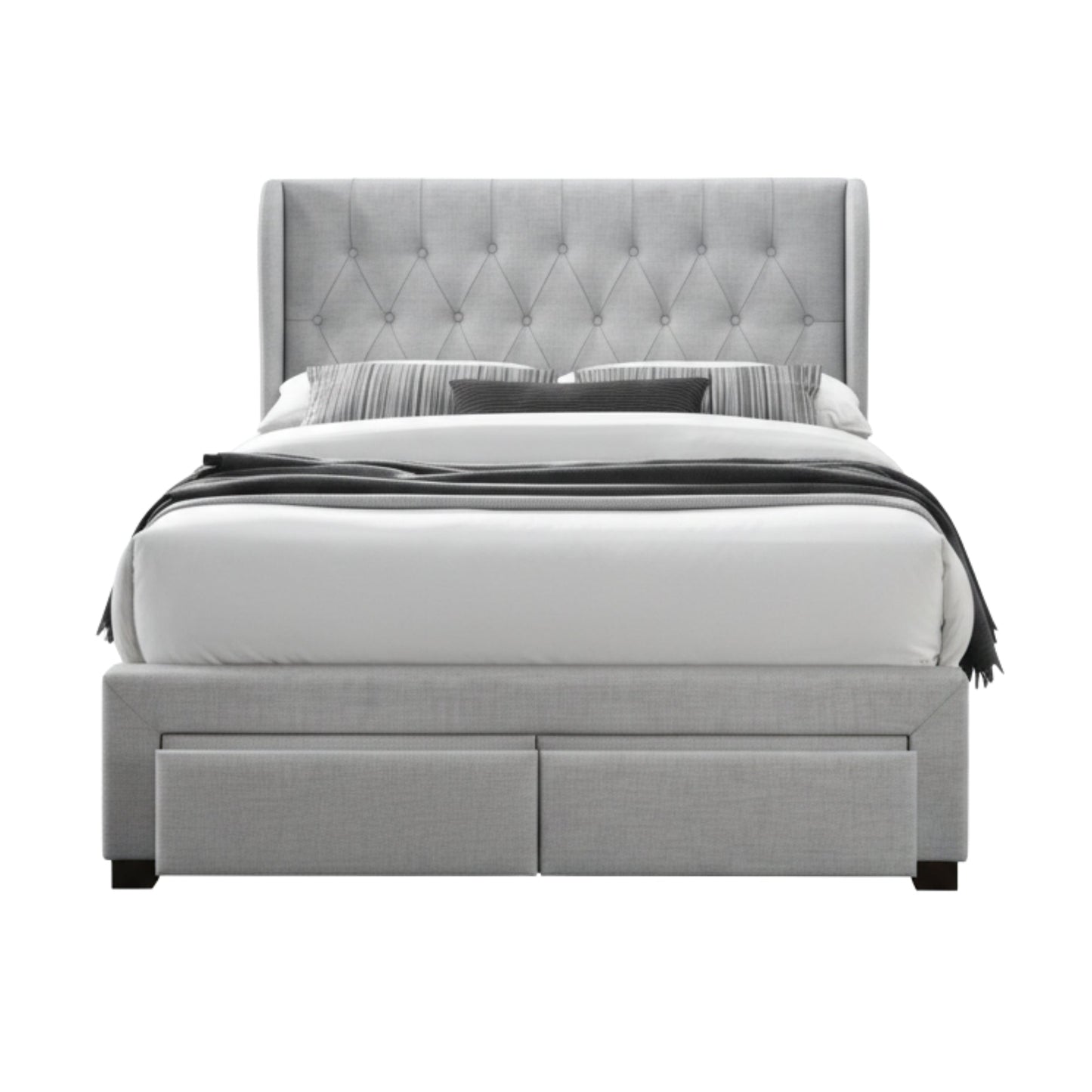 Chelsea Double Bed Frame Storage Drawer Stone Grey