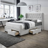 Chelsea Queen Bed Frame Storage Drawer Stone Grey