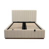 Collin Queen Bed Frame Gas Lift Storage Beige