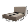 Collin Queen Bed Frame Gas Lift Storage Smoke Grey