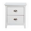 Costway 2 Drawers Bedside Table Nightstand Side End Bedroom Storage Cabinet White