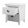 Costway 2 Drawers Bedside Table Nightstand Side End Bedroom Storage Cabinet White