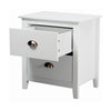 Costway 2 Drawers Bedside Table Nightstand Side End Bedroom Storage Cabinet White